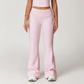 Fold High Waist Flared Pants Nude Feel Wide Leg Slimming Trousers Women - Norellé