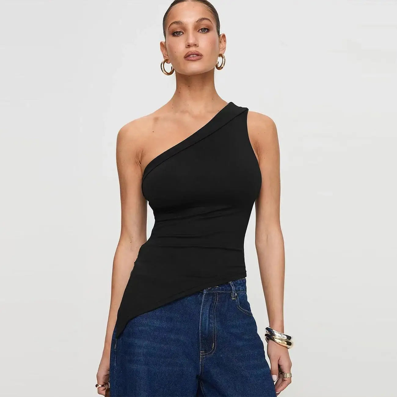 Women’s Irregular Slit Design High-grade Top