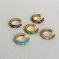 Retro Simple Full Rhinestone Zircon Ear Clip Earrings - Norellé
