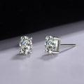 925 Sterling Silver Big Diamond Moissanite Earrings - Norellé
