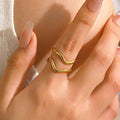 Personalized Line Design Popular Simplicity Style Stainless Steel Shaped Ring For Women - Norellé