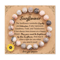 Zebra Sunflower Bracelet Natural Stone Bracelet - Norellé