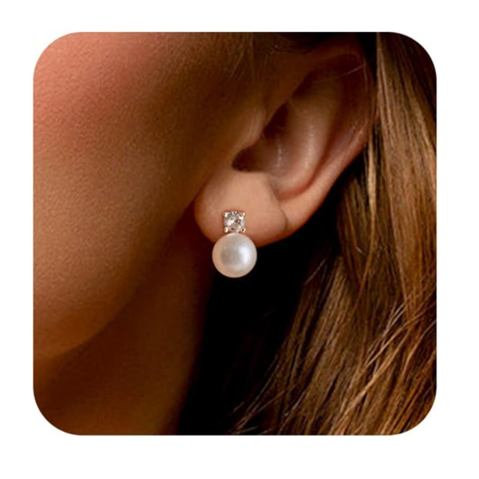 Real Gold Brass Electroplating France Vintage Pearl Earrings Suit - Norellé