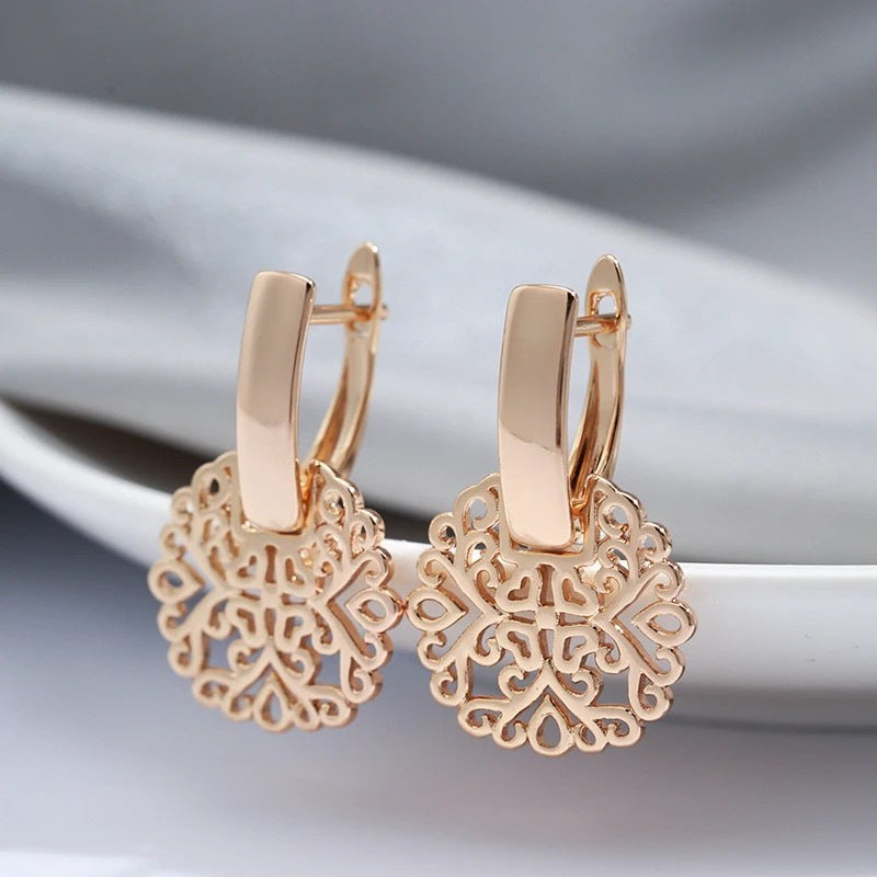 Fashionable Rose Gold Real Gold Plated Earrings - Norellé