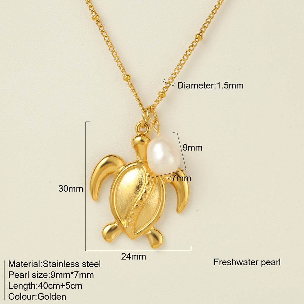 Titanium Steel Conch Turtle Shell Retro Easy Matching Necklace - Norellé