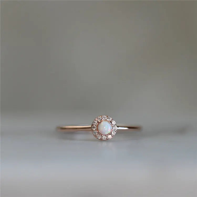Opal Vintage Court Style Sterling Silver Ring - Norellé