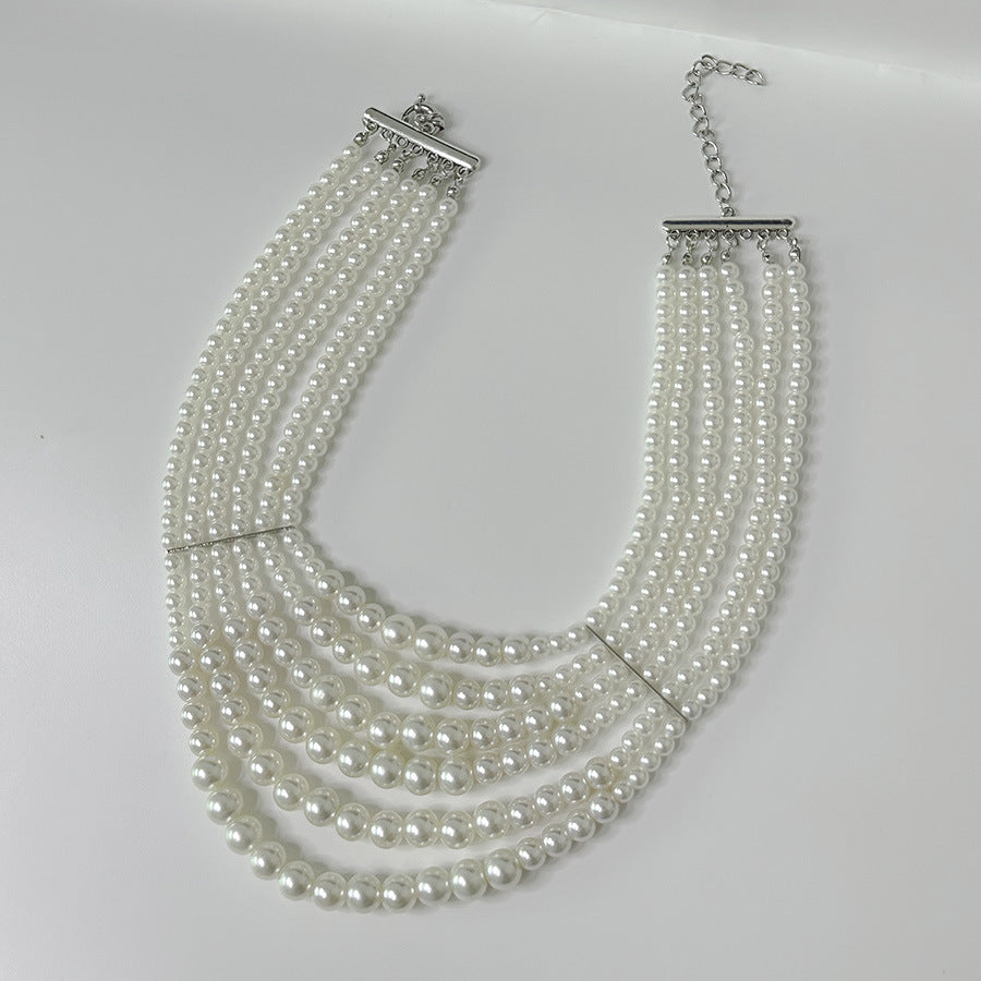 Heavy Industry Light Luxury High-grade Multi-layer Pearl Necklace - Norellé