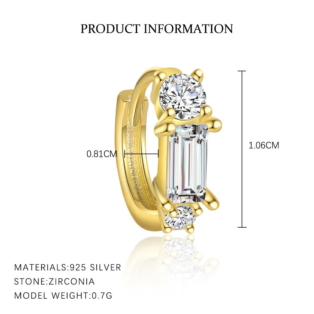 S925 Sterling Silver Light Luxury Inlaid Zircon Trendy Earrings - Norellé