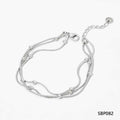 Fashion Stainless Steel Electroplated Small Golden Beads Multi-layer Twin Bracelet - Norellé