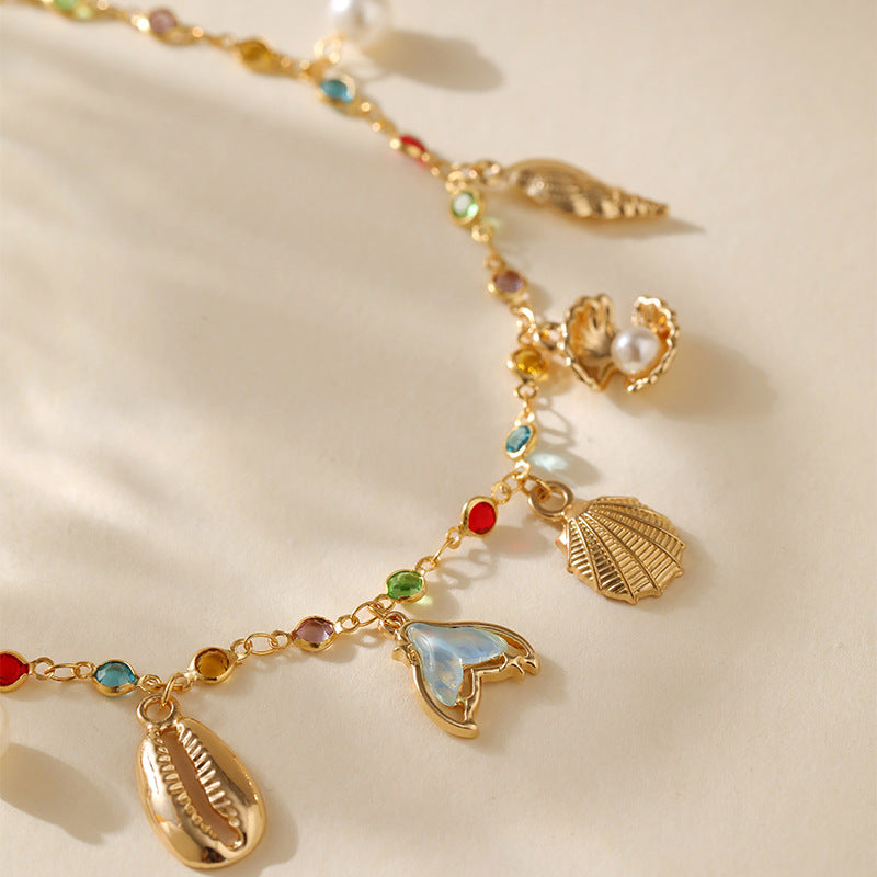 Bohemian Anklet Copper Plating 18K Real Gold Chain - Norellé
