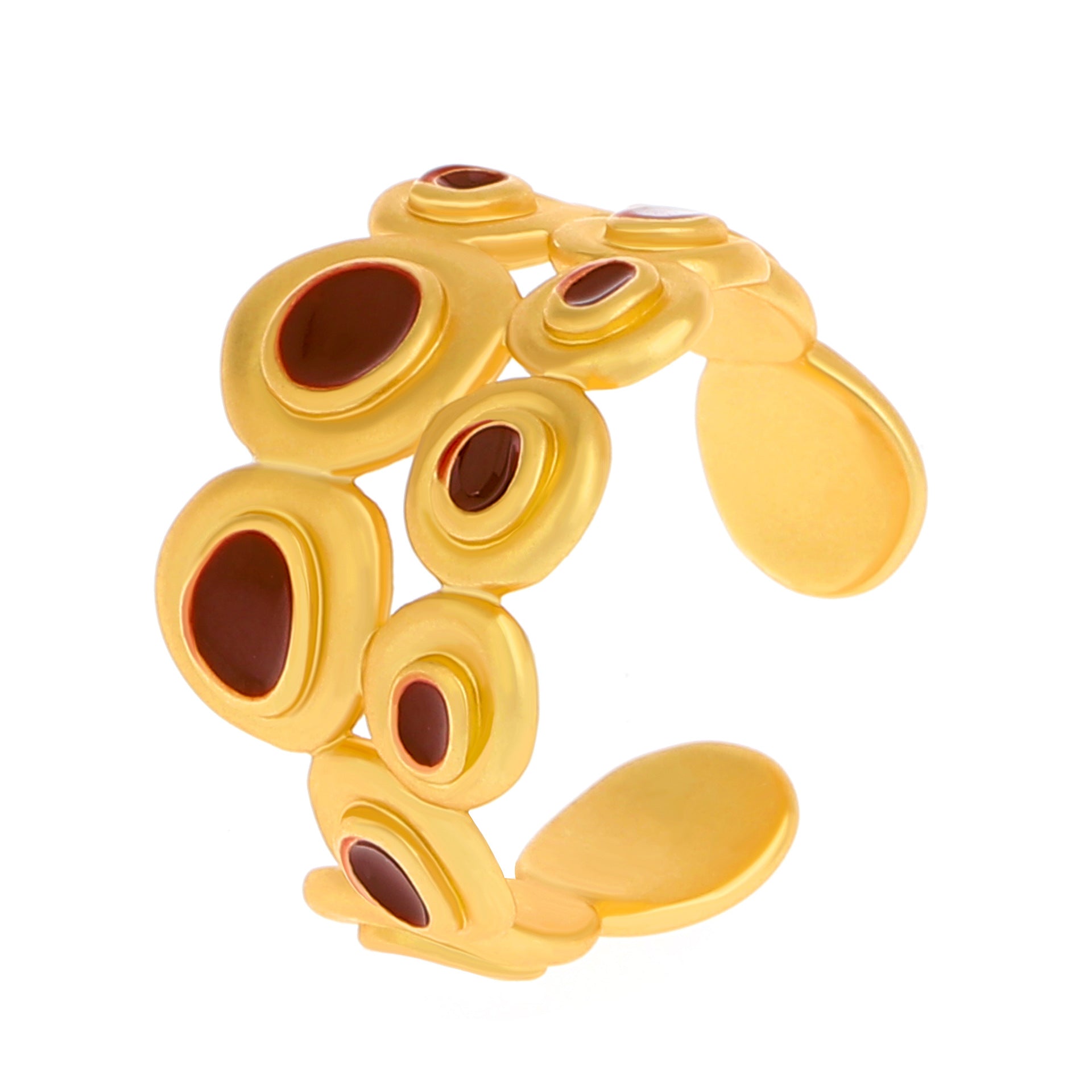 Ancient Fashion Colored Gems Ring Hollow Drip Glazed - Norellé