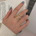 Niche Irregular Crescent Exquisite Titanium Steel Ring For Women - Norellé
