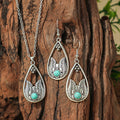 Fashion Turquoise Long Pendant Ear Rings Suit - Norellé