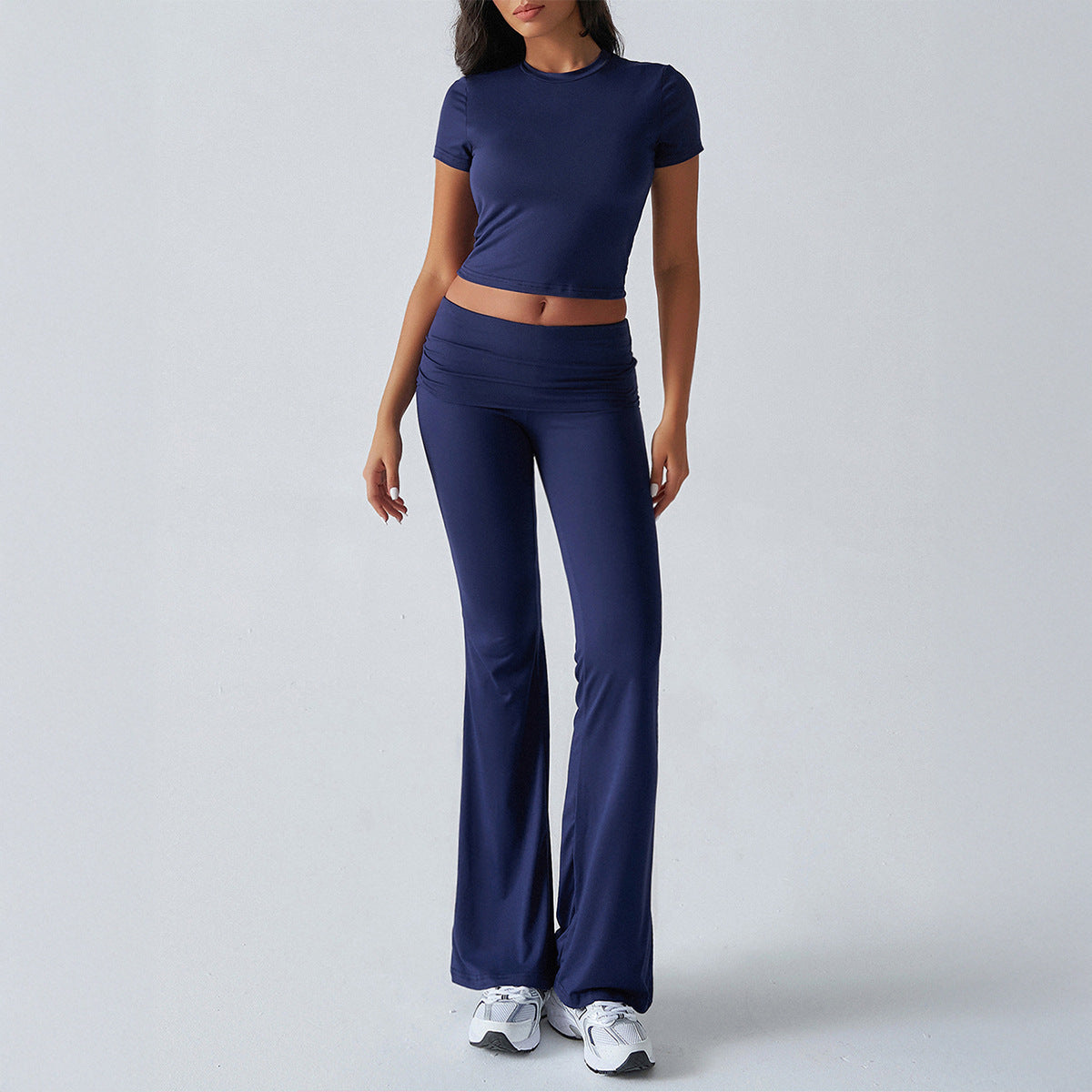 Casual Solid Color Slim Fit Short Sleeve Trousers Suit - Norellé