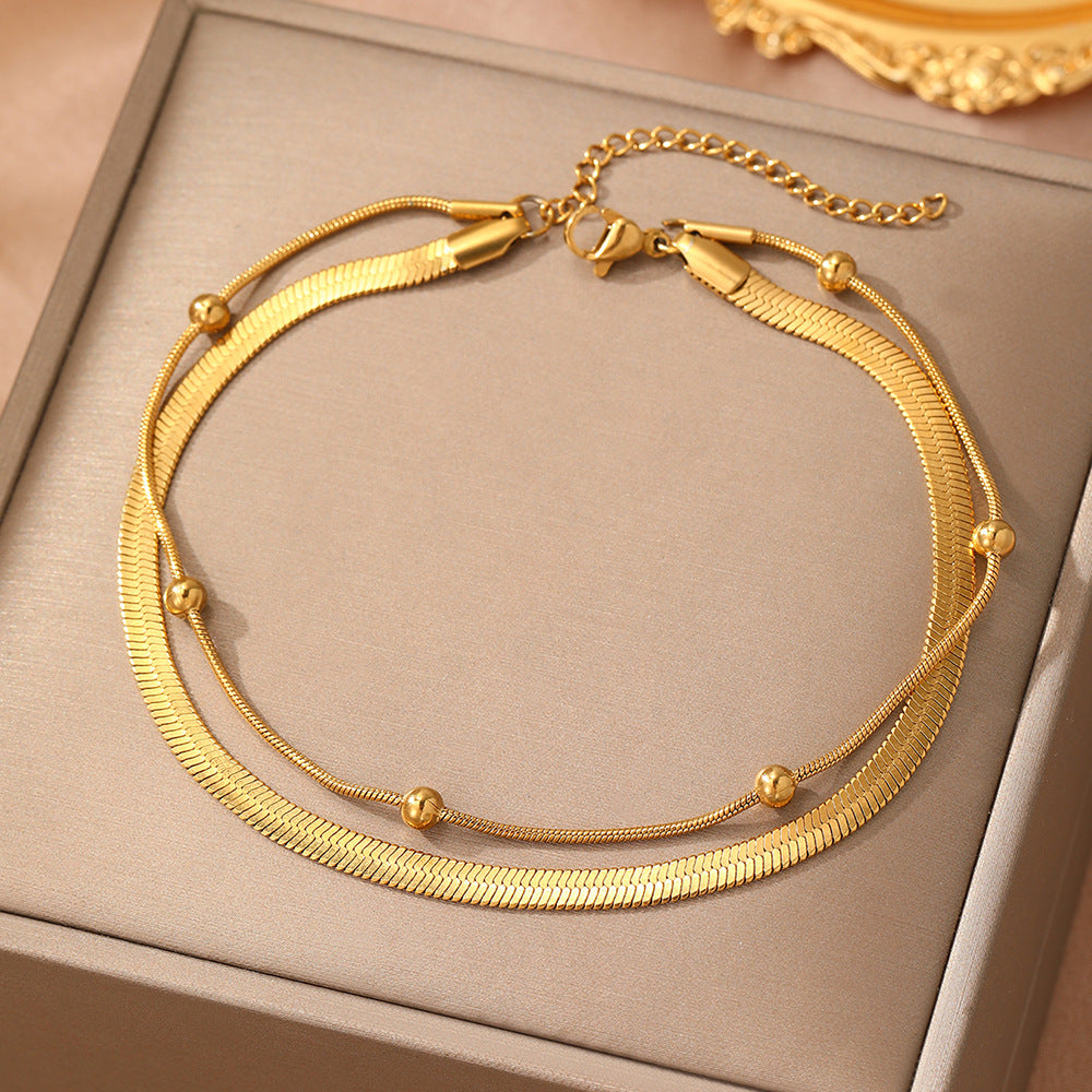 Simple Double Layer Snake Bone Anklet Sexy All-matching - Norellé