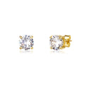 Gold-plated Micro-inlaid Round Zircon Ear Studs Earrings - Norellé