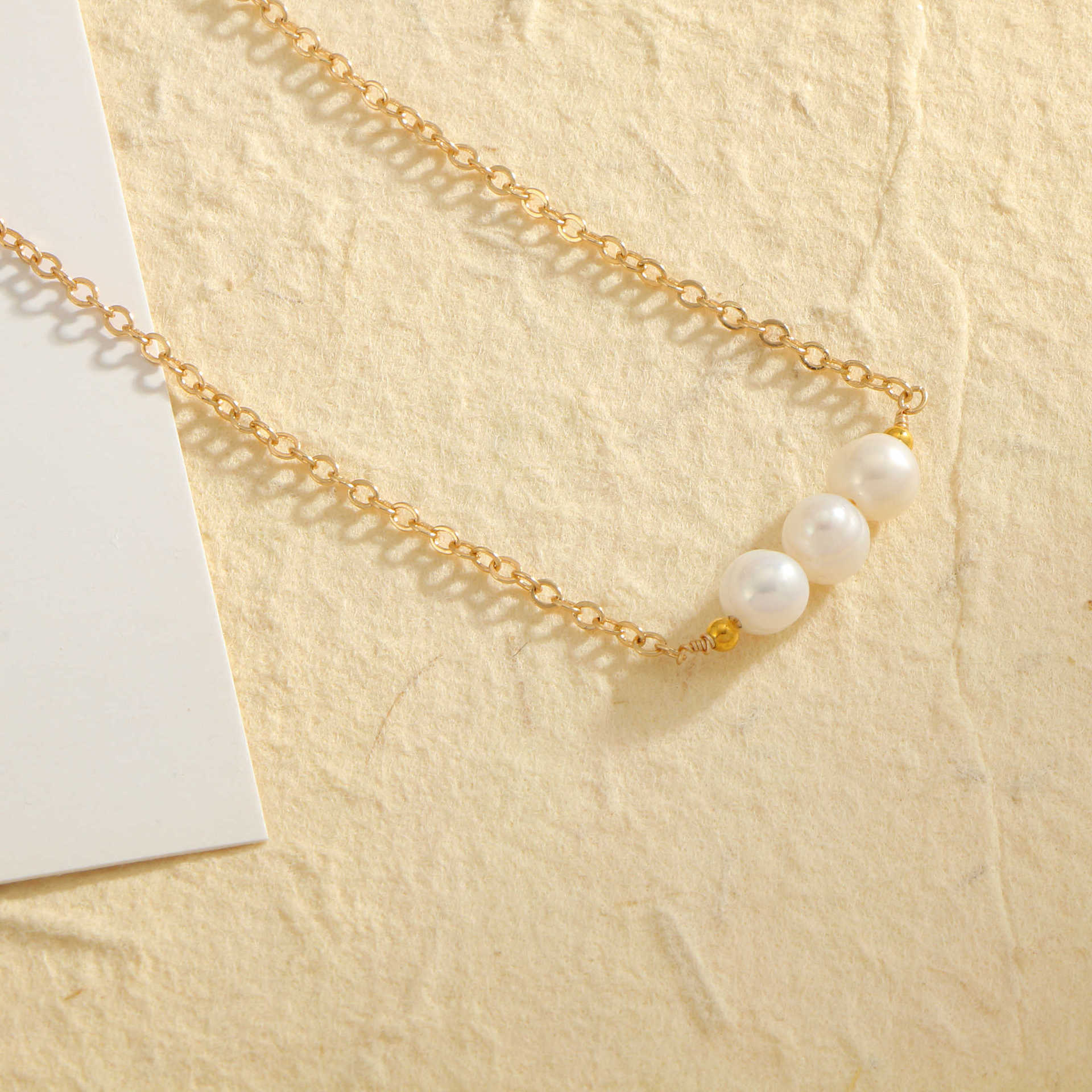 Gold Three Natural Freshwater Pearl Bracelet - Norellé