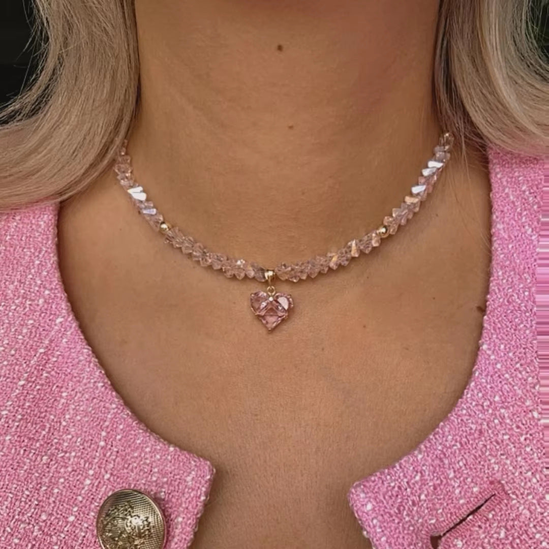 INS Sweet Cool Copper Inlaid Zircon Love Necklace - Norellé