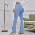 Flared Wadding Edge Jeans For Women - Norellé
