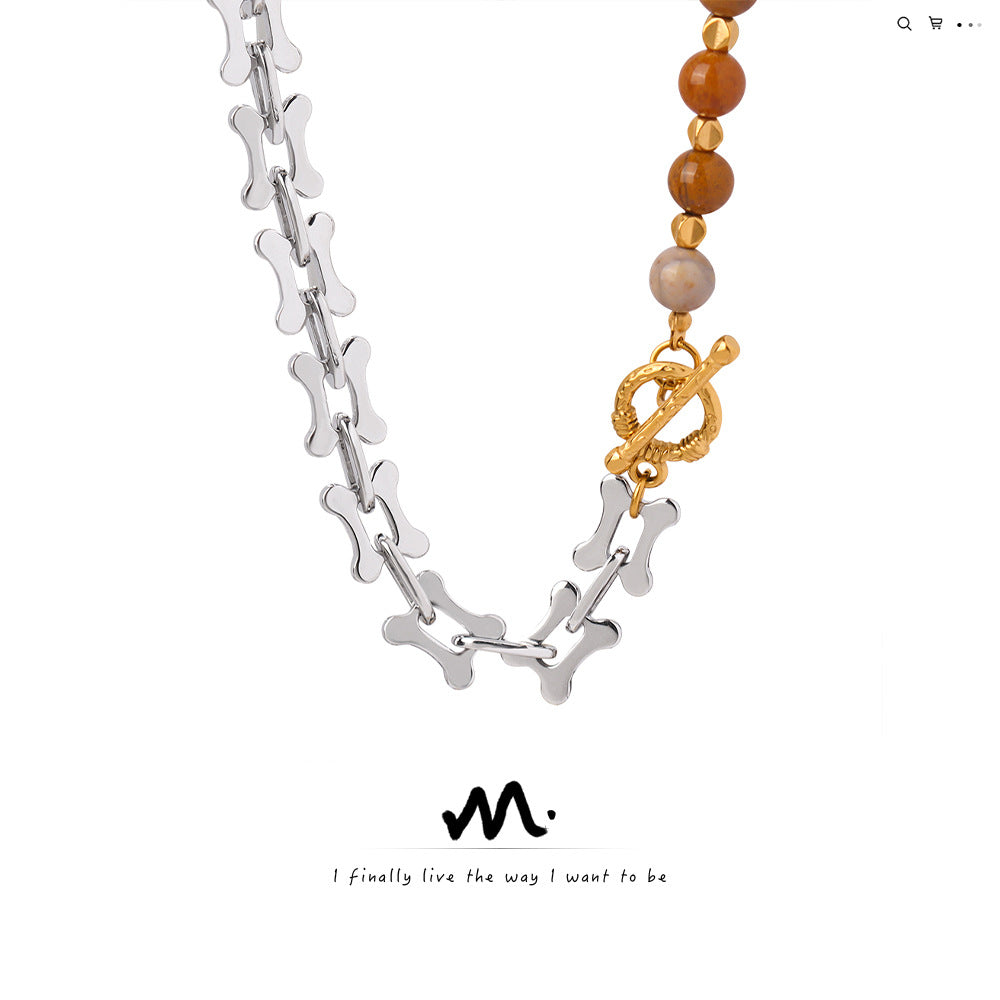 Cool Style Retro Titanium Steel Personalized Beaded Necklace - Norellé