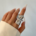 Ornament Hip Hop Style Irregular Glossy Twisted Ring - Norellé