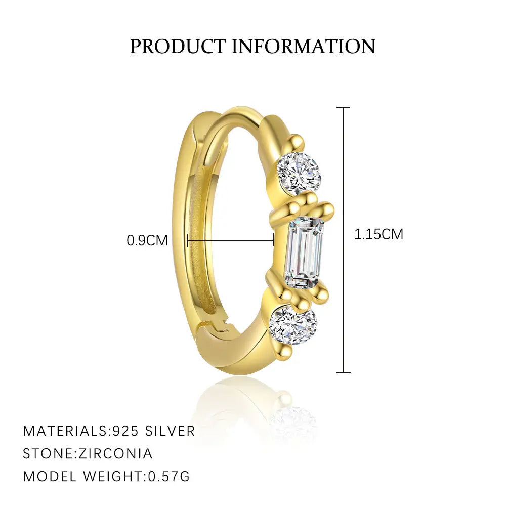 S925 Sterling Silver Light Luxury Inlaid Zircon Trendy Earrings - Norellé