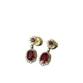 Ruby Vintage Silver Needle French Court Earrings - Norellé