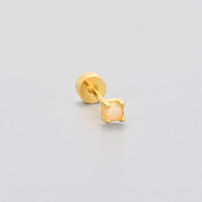 Flat-head Screw Twist Stud Earrings Opal Earrings - Norellé