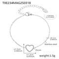 Stainless Steel Fully Jeweled Loving Heart Zircon Non-fading Texture Bracelet For Women - Norellé