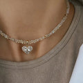 INS Sweet Cool Copper Inlaid Zircon Love Necklace - Norellé