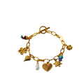 Flower Love Heart Multi-pendant Necklace Stainless Steel Bracelet - Norellé