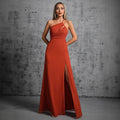 Wine Red Elegant Slim Fit Dress - Norellé