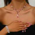 Fashion Crystal Necklace Ear Stud Bracelet Jewelry Accessories - Norellé
