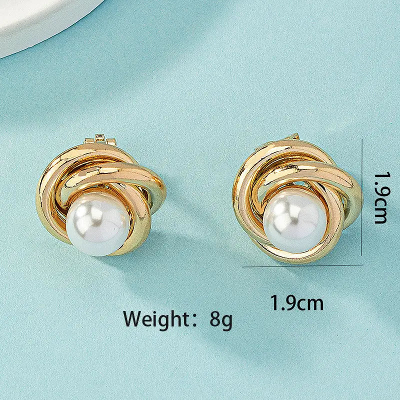 Women's Fashion Artistic Complex Inlaid Pearl Earrings - Norellé