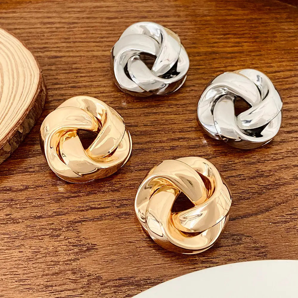 All-match Twisted Alloy Stud Earrings For Women