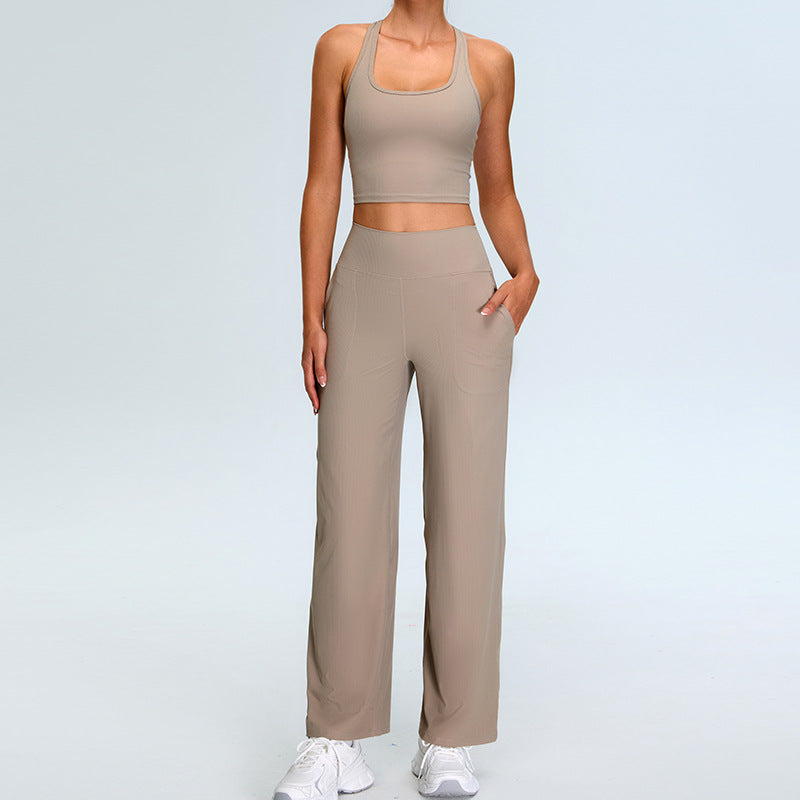 H-shaped Yoga Thread Leisure Sports Straight Yoga Workout Clothes Suit - Norellé