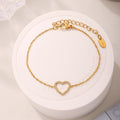 Stainless Steel Fully Jeweled Loving Heart Zircon Non-fading Texture Bracelet For Women - Norellé