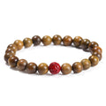 Green Sandalwood Cinnabar Lotus Bracelet Wooden Prayer Beads Bracelet Ornament - Norellé