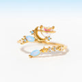 Triangle Diamond Small Blue Bouquet Ring - Norellé