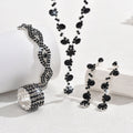 Fashion Crystal Necklace Ear Stud Bracelet Jewelry Accessories - Norellé