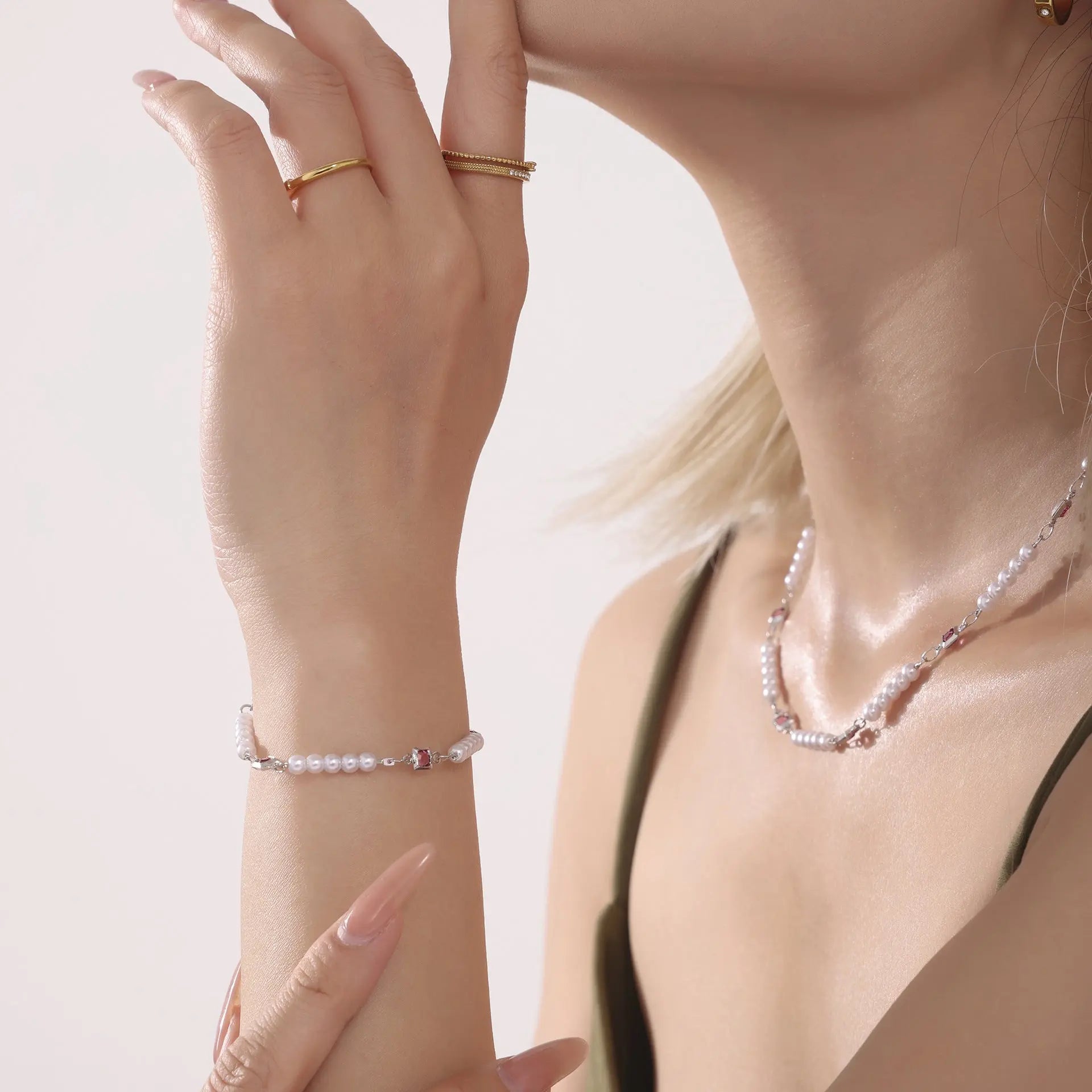 Personalized Clavicle Chain Bracelet Women's Jewelry Suit - Norellé