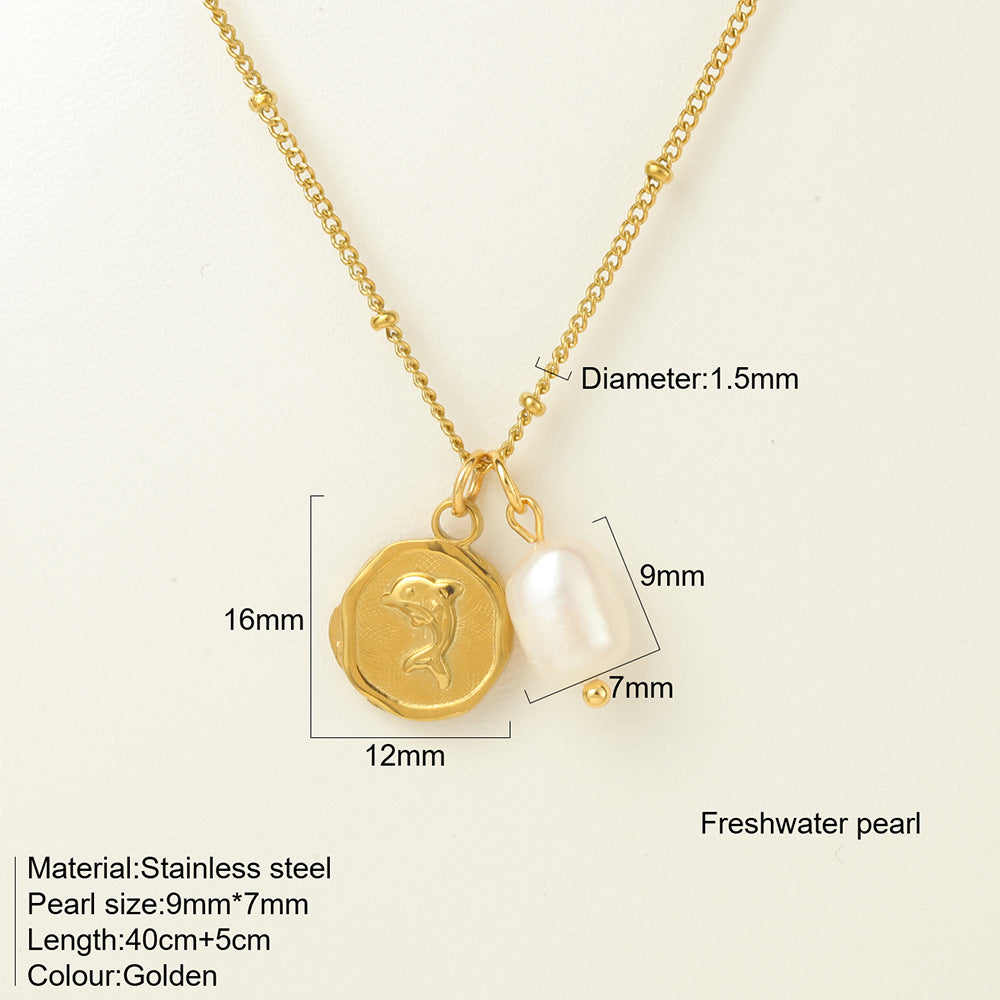 Titanium Steel Conch Turtle Shell Retro Easy Matching Necklace - Norellé