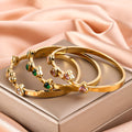 Personalized Love Design Colorful Crystals Inlaid Titanium Steel Bracelet Plated - Norellé