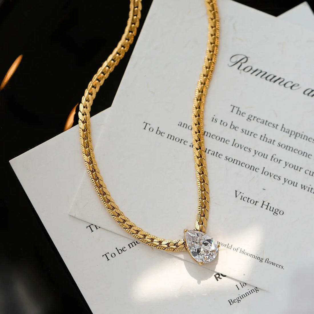 Water Drop Zircon Snake Bone Necklace Clavicle Chain - Norellé