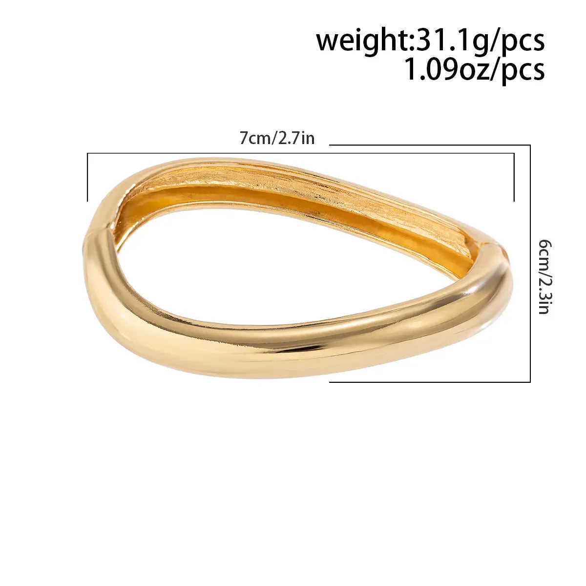 Exaggerated Glossy Square Notched Irregular Bracelet