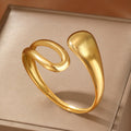Retro 18K Stainless Steel Drop-shaped Interlaced Open-ended Bracelet Special-interest Design - Norellé