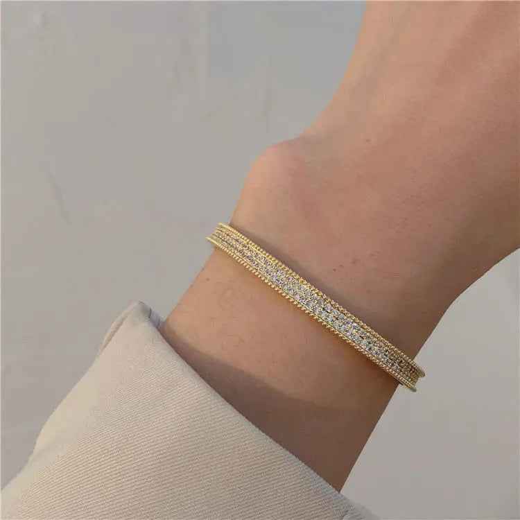 Light Luxury High-grade Exquisite Two-color Full Diamond Fine Bracelet - Norellé