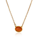 High-grade Oval Cat's Eye Pendant Titanium Steel Necklace - Norellé