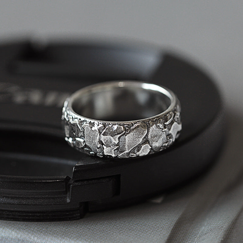 Seven Shang The Temperature Of Stone Impression Marcasite Ring Retro - Norellé