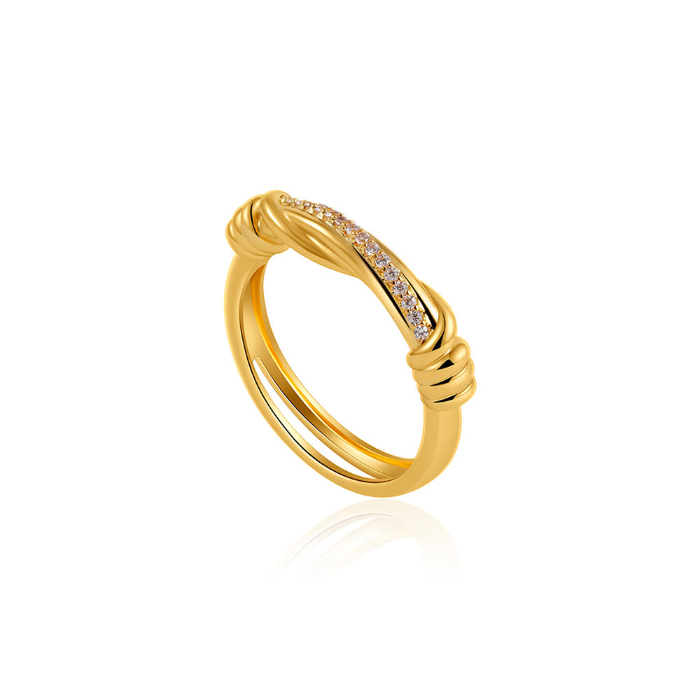 Women's Personalized Zircon Knotted Bow Ring - Norellé
